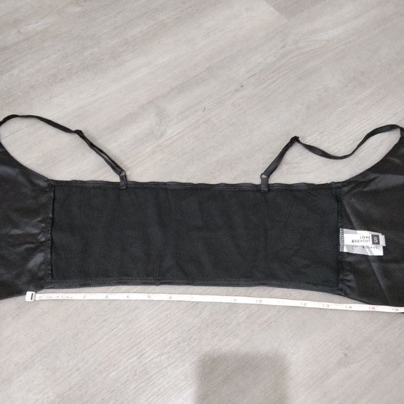 NWOT black silky tie front crop bralette - Picture 7 of 16